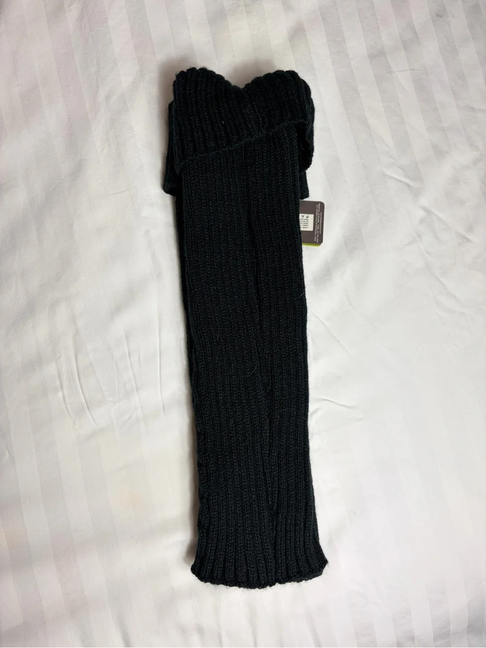 NWT Cable Knit Black knee high Leg Warmers one size